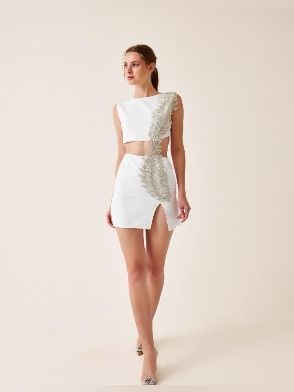 Wold & Badger by Fickle Hearts White ELLIE MINI DRESS (2 US) NWT - Picture 3 of 14